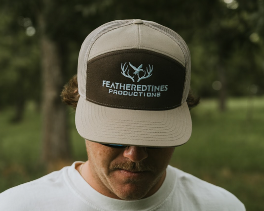 FeatheredTines Cream and Khaki Hat